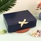 16-Pack Blue Kraft Gift Boxes with Lids (10.6 × 7.8 × 3.1 in) – Bridesmaid Proposal & Party Favor Boxes with Gold Ribbon and Adhesive Dots for Weddings, Birthdays & Cupcakes